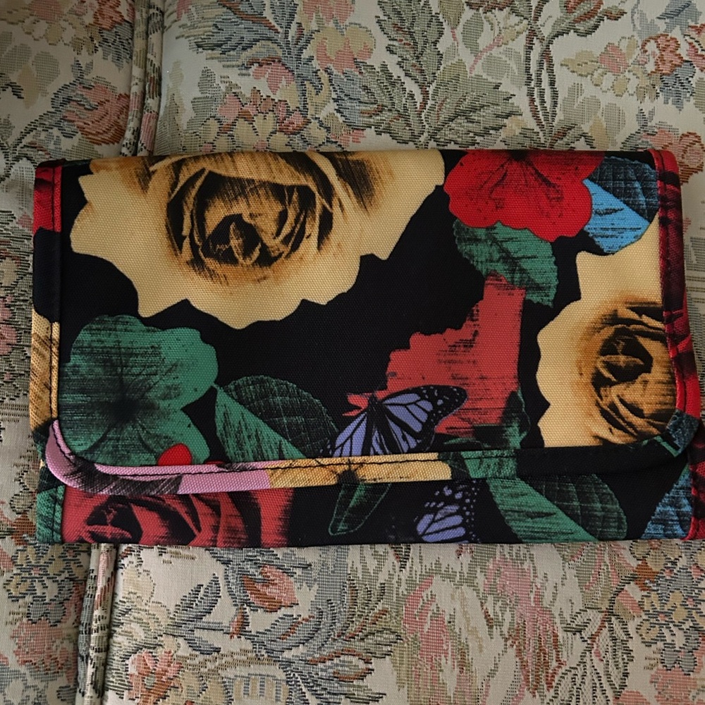 Preloved Vera Bradley Havana Rose Make Up brush bag